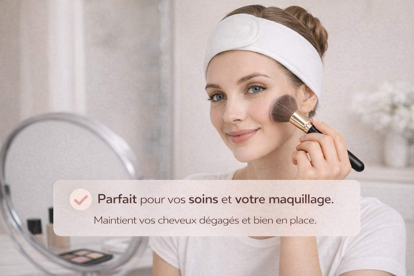 Bandeau Cosmétiques Réglable – Confort et Élégance pour votre Routine Beauté